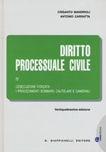 Diritto processuale civile. Vol. 4: L'esecuzione forzata, i procedimenti sommari, cautelari e camerali.