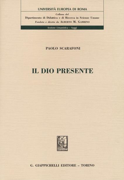 Il Dio presente - Paolo Scarafoni - copertina