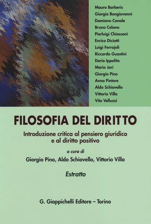 Filosofia del diritto. Introduzione critica al pensiero giuridico e al diritto positivo. Estratto - copertina