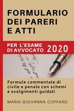 Formulario dei pareri e atti per l'esame di avvocato 2020. Formule commentate di civile e penale con schemi e svolgimenti guidati