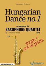 Hungarian Dance no.1. Saxophone quartet. Score & parts. Partitura e parti