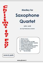 Christmas for four. Medley. Saxophone quartet (score & parts). Partitura e parti