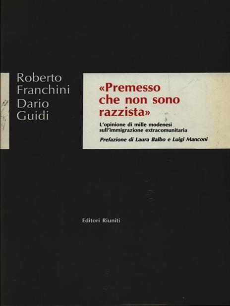 Premesso che non sono razzista - Roberto Franchini,Dario Guidi - copertina