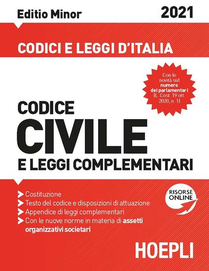 Codice civile e leggi complementari 2021. Ediz. minor - Luigi Franchi,Virgilio Feroci,Santo Ferrari - copertina