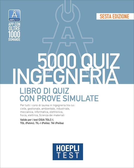 Hoepli test. 5000 quiz. Ingegneria. Libro di quiz con prove simulate - copertina