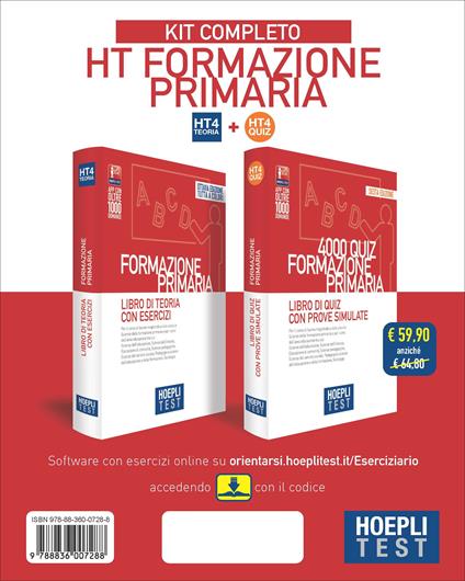 Hoepli test. Formazione primaria. Kit completo: Libro di teoria con esercizi-4000 Quiz con prove simulate. Con Contenuto digitale per download - copertina