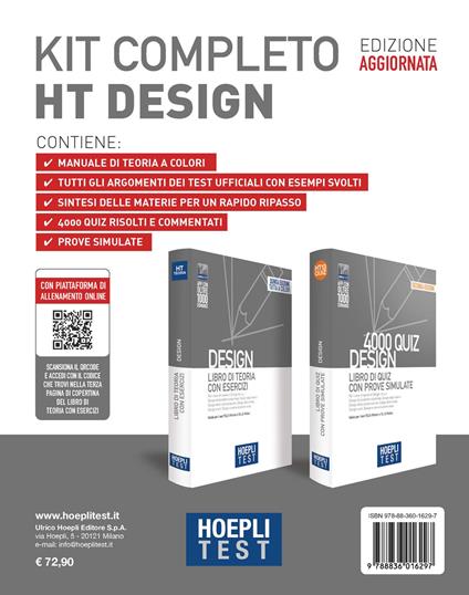 Hoepli test. Design. Kit completo: Libro di teoria con esercizi-4000 quiz con prove simulate - copertina