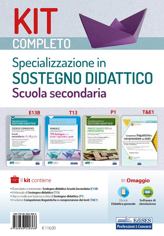 Kit completo specializzazione sostegno didattico Scuola Secondaria. Eserciziari, manuale e tracce svolte per tutte le prove. Con e-book. Con software di simulazione - Valeria Crisafulli,Nicola Molteni,Olimpia Rescigno - copertina