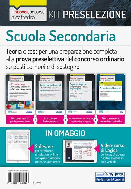 Kit preselezione Scuola secondaria. Teoria e test per una preparazione completa alla prova preselettiva del concorso ordinario su posti comuni e di sostegno. Con software di simulazione. Con Video - Emiliano Barbuto,Giuseppe Mariani,Carla Iodice - copertina