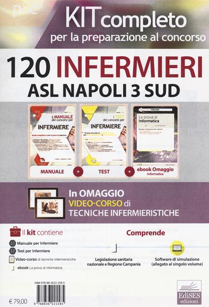 Kit 120 infermieri ASL Napoli 3 Sud. Con ebook: La prova di informatica. Con software di simulazione - Rosario Caruso,Francesco Pittella,Guglielmo Guerriero - copertina