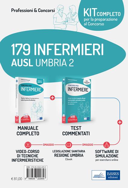 Kit completo per la preparazione al concorso 179 infermieri AUSL Umbria 2. Con e-book. Con software di simulazione. Con Video - Rosario Caruso,Guglielmo Guerriero,Francesco Pittella - copertina