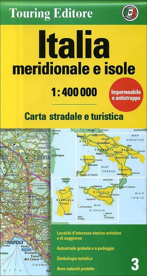 Italia meridionale e isole 1:400.000. Carta stradale e turistica - copertina