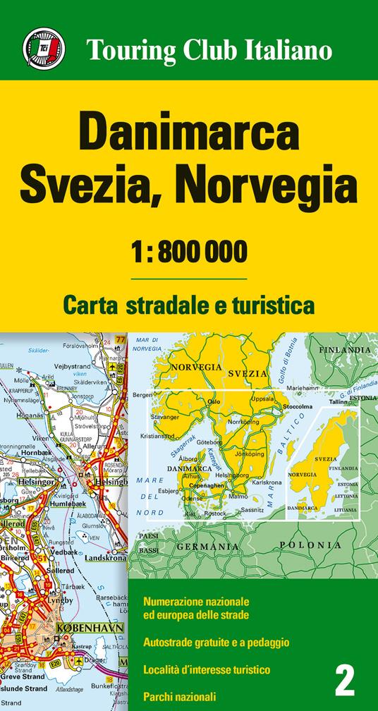 Danimarca, Svezia, Norvegia 1:800.000. Carta stradale e turistica. Ediz. multilingue - copertina