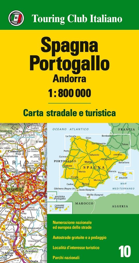 Spagna, Portogallo, Andorra 1:800.000. Carta stradale e turistica. Ediz. multilingue - copertina