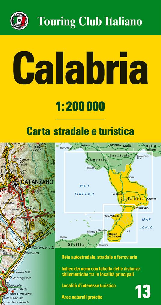 Calabria 1:200.000. Carta stradale e turistica. Ediz. multilingue - copertina