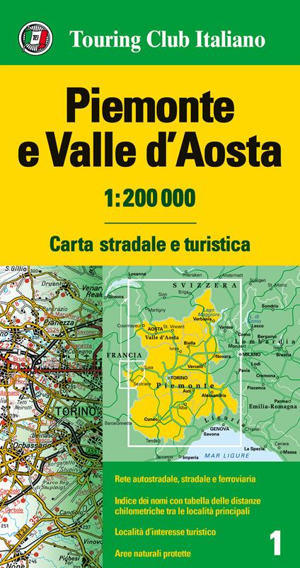 Piemonte e Valle d'Aosta 1:200.000. Carta stradale e turistica - copertina