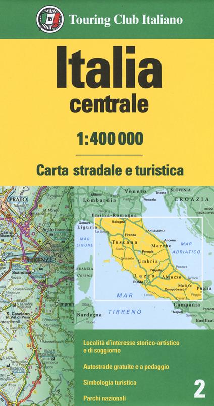 Italia centrale 1:400.000. Carta stradale e turistica - copertina