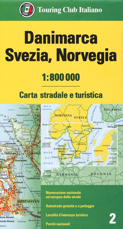Danimarca, Svezia, Norvegia 1:800.000. Carta stradale e turistica - copertina