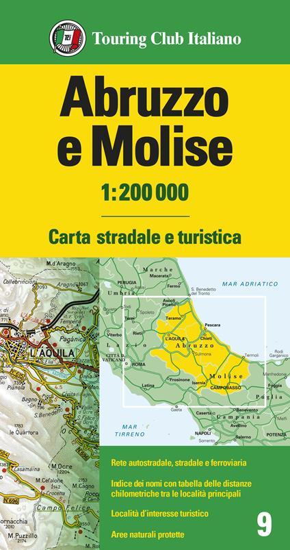 Abruzzo e Molise 1:200.000. Carta stradale e turistica. Ediz. multilingue - copertina