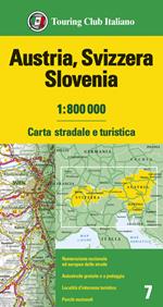 Austria, Svizzera, Slovenia 1:800.000. Carta stradale e turistica