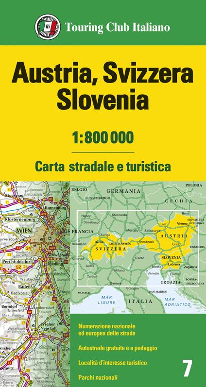 Austria, Svizzera, Slovenia 1:800.000. Carta stradale e turistica - copertina