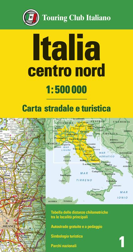 Italia centro nord 1:500.000. Carta stradale e turistica - copertina