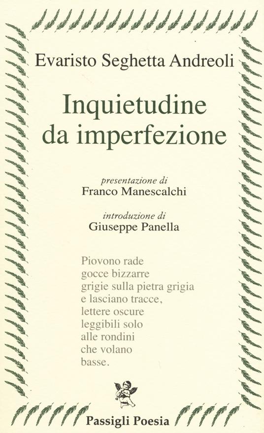 Inquietudine da imperfezione - Evaristo Seghetta Andreoli - copertina