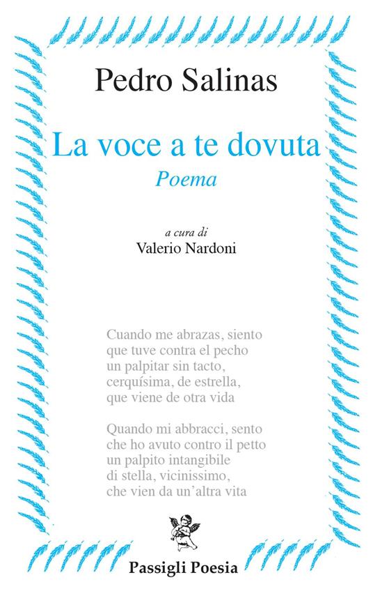 La voce a te dovuta. Testo spagnolo a fronte - Pedro Salinas - copertina