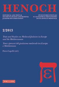 Henoch (2013). Ediz. bilingue. Vol. 2: Texts and Studies on Medieval Judaism in Europe and the Mediterranean. Temi e percorsi del giudaismo medievale tra Europa e Mediterraneo. - copertina