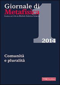 Giornale di metafisica (2014). Vol. 1: Comunità e pluralità. - copertina