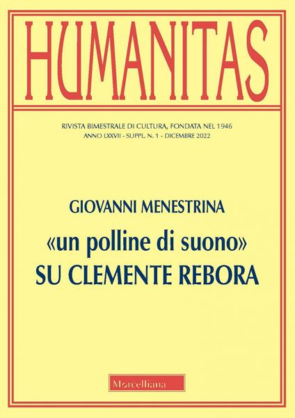 «Un polline di suono». Su Clemente Rebora - Giovanni Menestrina - copertina