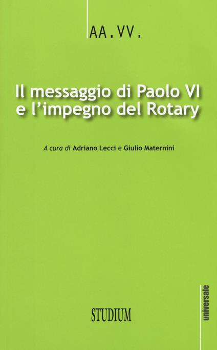 Il messaggio di Paolo VI e l'impegno del Rotary - copertina