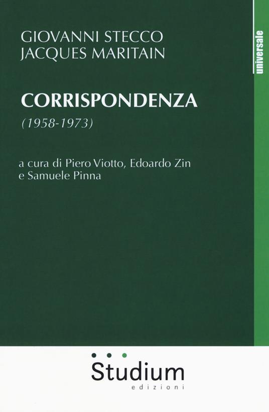 Corrispondenza (1958-1973) - Giovanni Stecco,Jacques Maritain - copertina