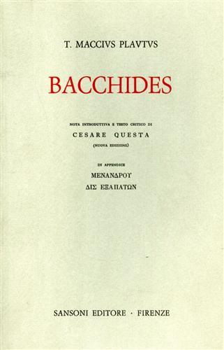 Bacchides - T. Maccio Plauto - copertina
