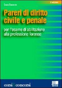 Pareri di diritto civile e penale per l'esame di abilitazione alla professione forense - Luca Sansone - copertina