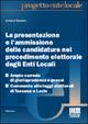 La presentazione e l'ammissione delle candidature nel procedimento elettorale degli enti locali -  Antonio Carastro - copertina