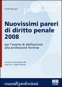 Nuovissimi pareri di diritto penale 2008 - Giulio Basagni - copertina