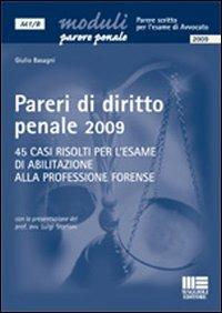 Pareri di diritto penale 2009 - Giulio Basagni - copertina