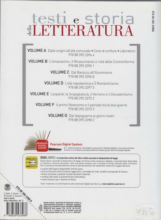  Testi e storia della letteratura. Vol. C: Dal barocco all'illuminismo. Con espansione online - 2