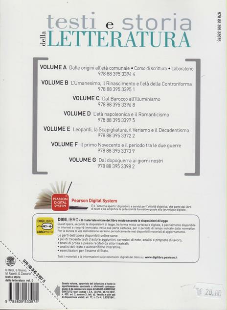  Testi e storia della letteratura. Vol. D: L'età napoleonica-Il Romanticismo. Con espansione online - 2