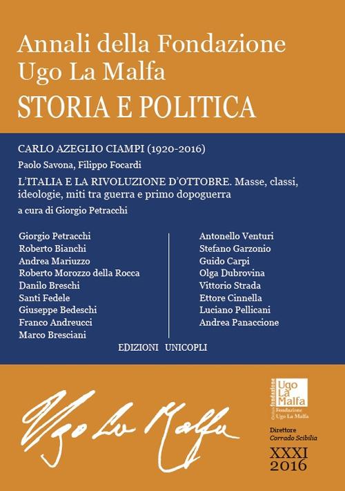 Annali della Fondazione Ugo La Malfa. Storia e politica (2016). Vol. 31 - copertina