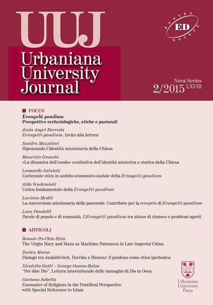 Urbaniana University Journal. Euntes Docete (2015). Vol. 2: Evangelii gaudium. Prospettive ecclesiologiche, etiche e pastorali - copertina