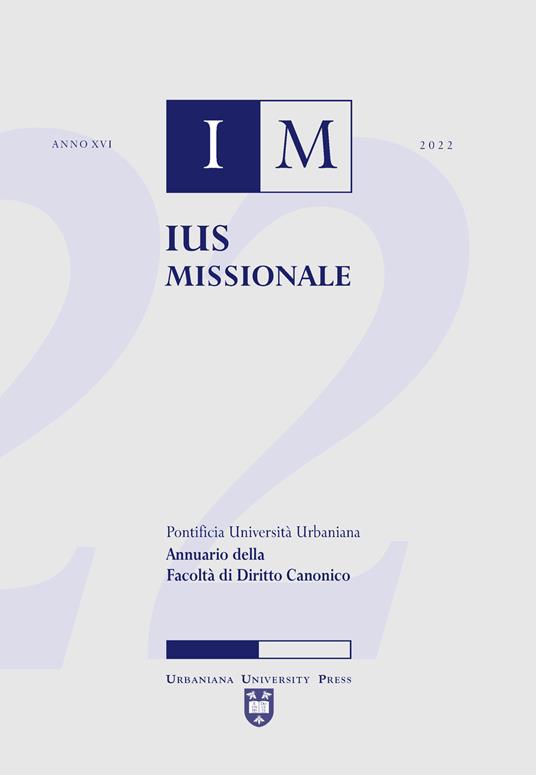 Ius missionale. Annuario della facoltà di diritto canonico (2022). Vol. 16 - copertina