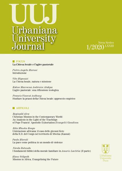 Urbaniana University Journal. Euntes Docete (2020). Vol. 1: Chiesa locale e l'agire pastorale, La. - copertina