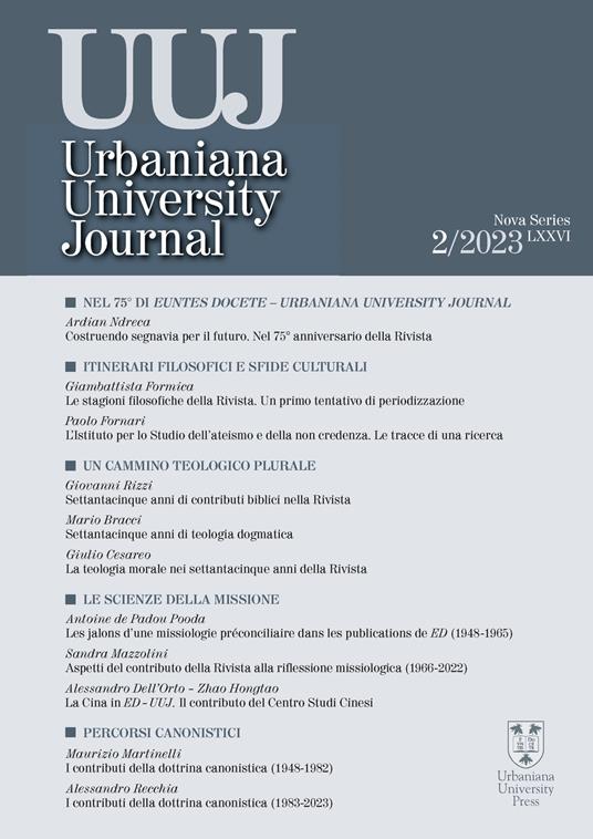 Urbaniana University Journal (2023). Vol. 2 - copertina