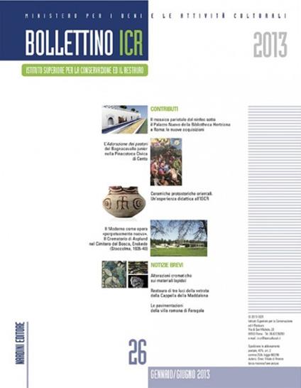 Bollettino ICR. Vol. 26 - copertina