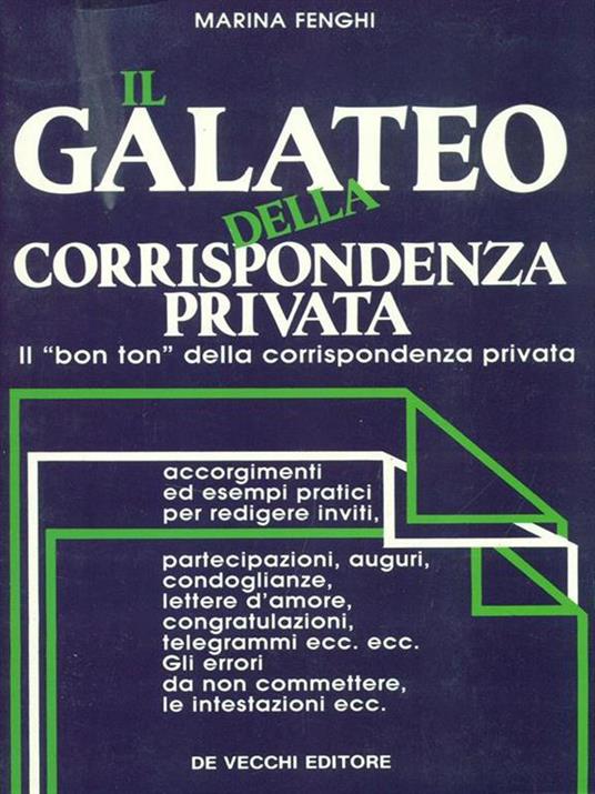 Il galateo della corrispondenza privata - Marina Fenghi - copertina