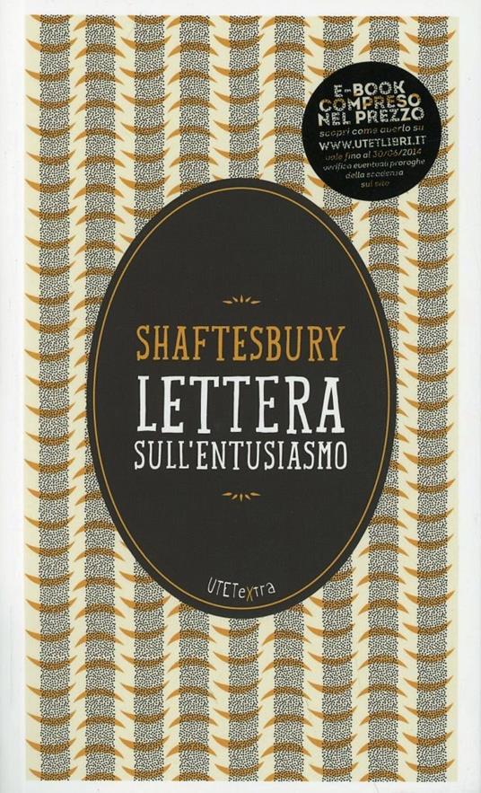 Lettera sull'entusiasmo. Con e-book - Anthony Shaftesbury - copertina