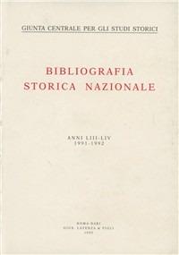 Bibliografia storica nazionale (1991-1992) vol. 53-54 - copertina