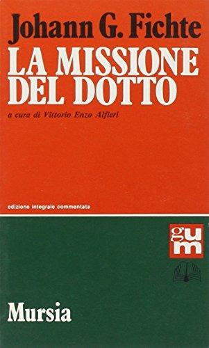 La missione del dotto - J. Gottlieb Fichte - copertina